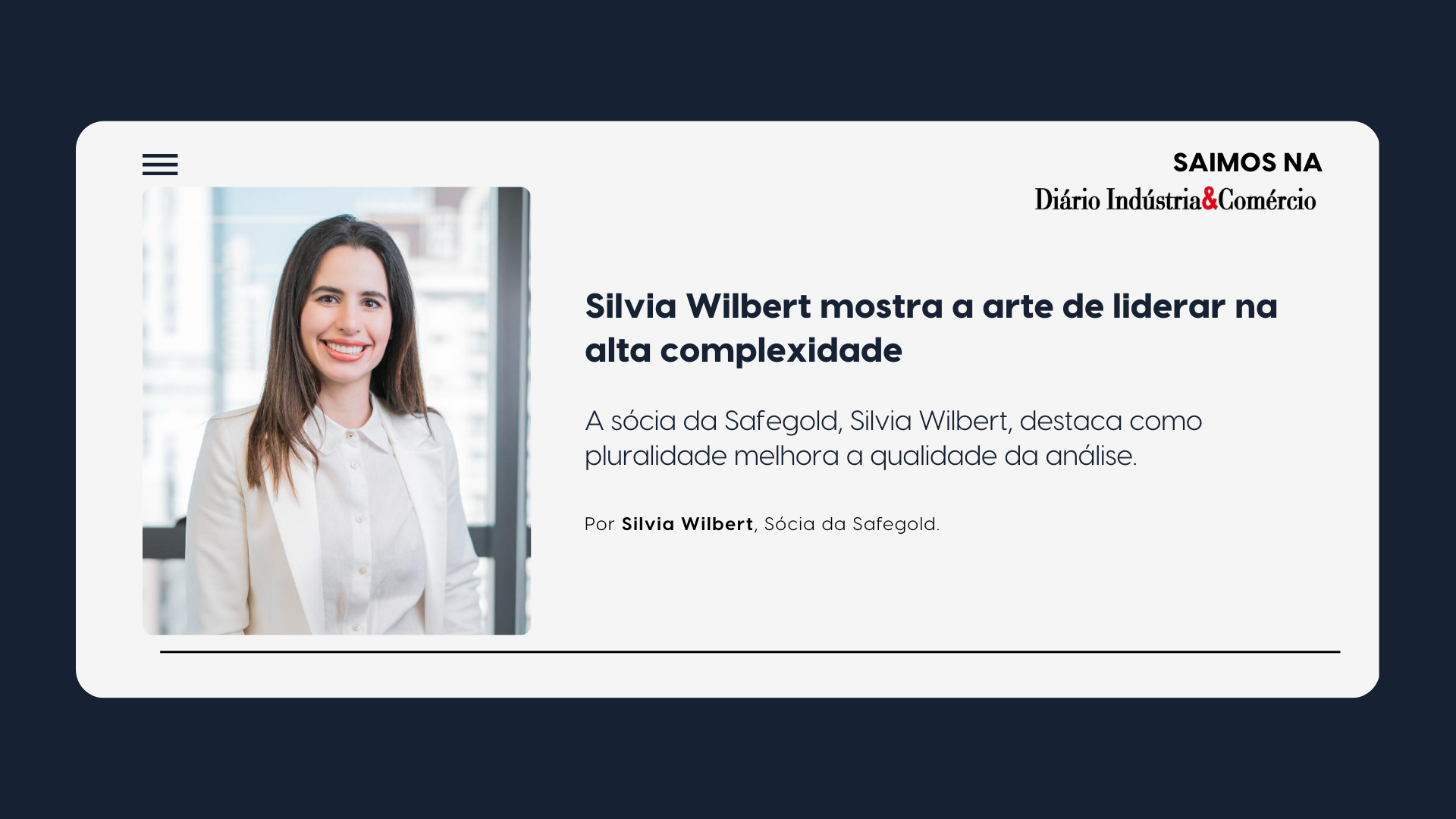 Silvia Wilbert fala sobre liderança feminina na alta complexidade