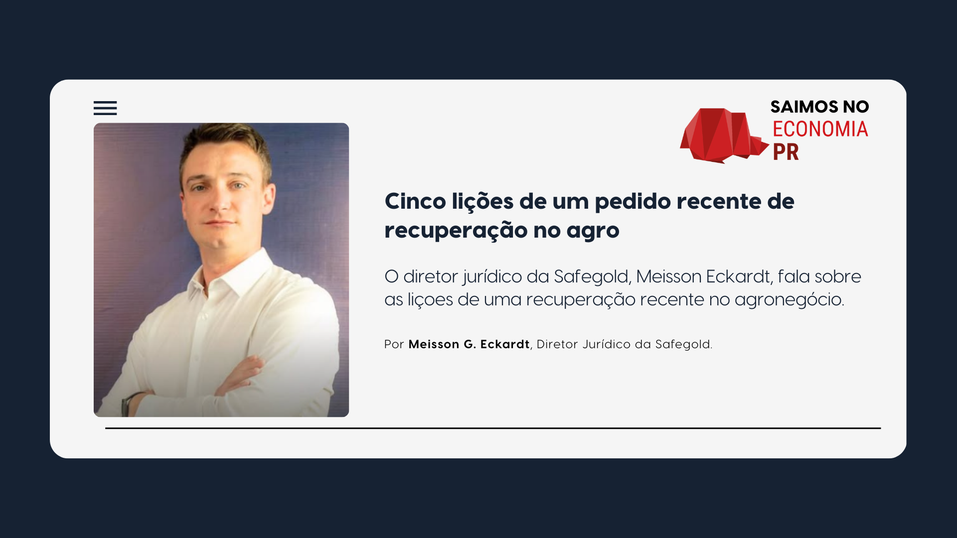 lições de recuperação no agronegócio brasileiro