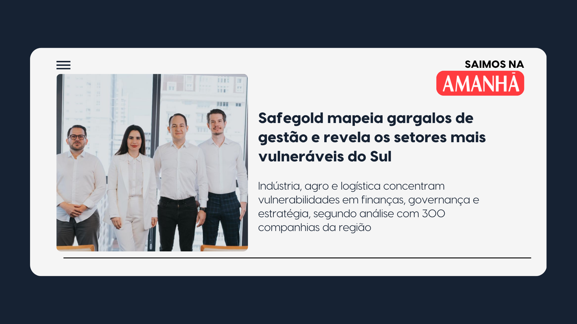 Gráfico sobre gestão financeira empresarial com dados de 300 empresas do Sul do Brasil