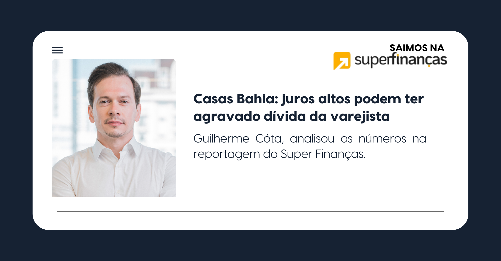 custo de capital no Brasil: analise da Safegold sobre a Casas Bahia