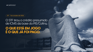crédito presumido de ICMS: estátua A Justiça diante do Supremo Tribunal Federal, em Brasília